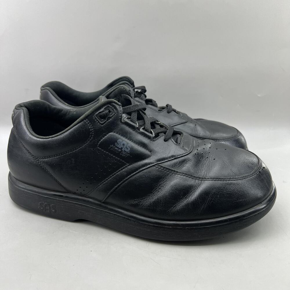 SAS Time Out Walking Shoes Men Size 13 WW Black Leather Casual Comfort Sneakers